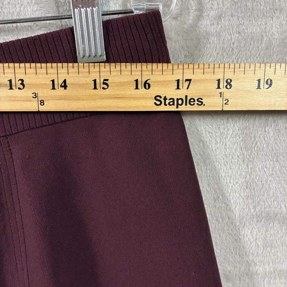 Lululemon Ribbed Knit Mini Skirt L Front Zip Garnet Burgundy Stretch Athleisure
